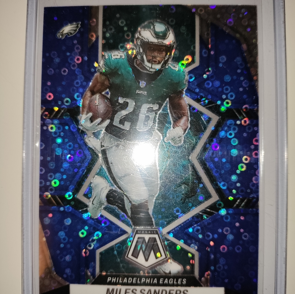 Rare Panini Mosaic Miles Sanders Card.
